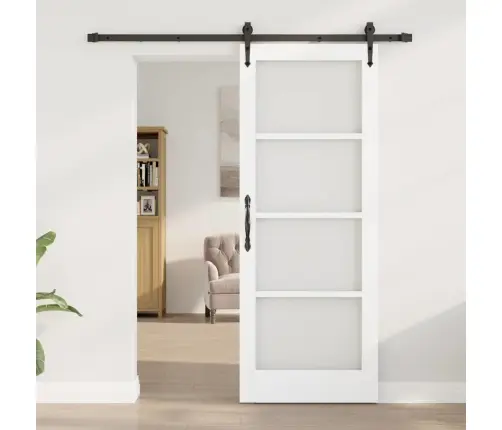 Slīdošas Durvis Balts 78 X 202 Cm Koks Un Metāls Vidaxl