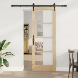 Slīdošas Durvis Brūna 78 X 211 Cm Koks Un Metāls Vidaxl
