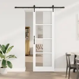 Slīdošas Durvis Balts 78 X 232 Cm Koks Un Metāls Vidaxl