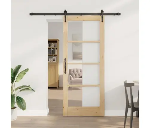 Slīdošas Durvis Brūna 83 X 202 Cm Koks Un Metāls Vidaxl