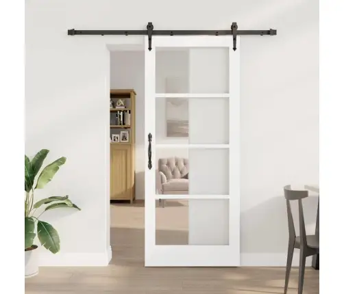 Slīdošas Durvis Balts 83 X 202 Cm Koks Un Metāls Vidaxl