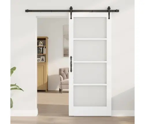 Slīdošas Durvis Balts 83 X 202 Cm Koks Un Metāls Vidaxl