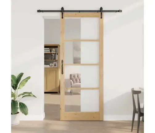 Slīdošas Durvis Brūna 83 X 232 Cm Koks Un Metāls Vidaxl