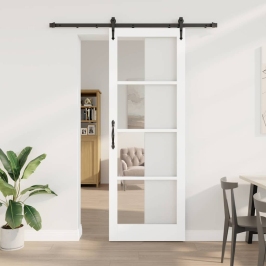 Slīdošas Durvis Balts 83 X 232 Cm Koks Un Metāls Vidaxl