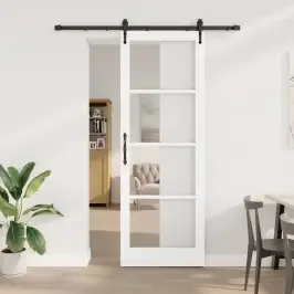 Slīdošas Durvis Balts 83 X 232 Cm Koks Un Metāls Vidaxl