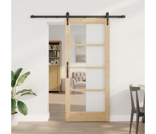 Slīdošas Durvis Brūna 86 X 198.5 Cm Koks Un Metāls Vidaxl
