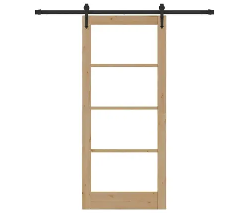 Slīdošas Durvis Brūna 86 X 198.5 Cm Koks Un Metāls Vidaxl