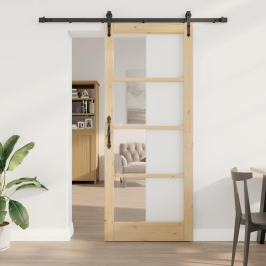 Slīdošas Durvis Brūna 86 X 211 Cm Koks Un Metāls Vidaxl