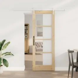 Slīdošas Durvis Brūna 73.5 X 198.5 Cm Koks Un Metāls Vidaxl