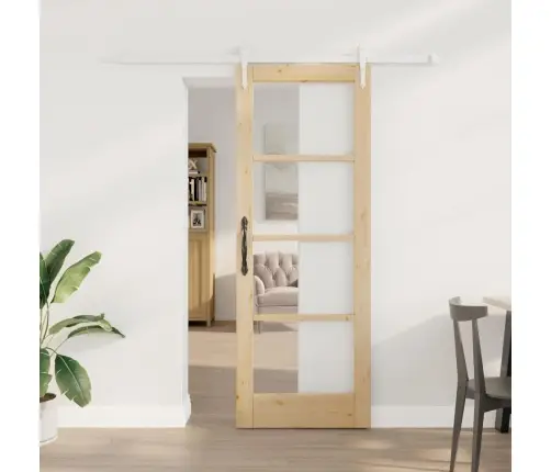Slīdošas Durvis Brūna 73.5 X 198.5 Cm Koks Un Metāls Vidaxl