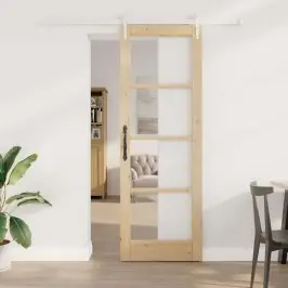 Slīdošas Durvis Brūna 73.5 X 211 Cm Koks Un Metāls Vidaxl