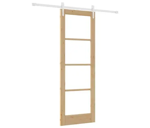 Slīdošas Durvis Brūna 73.5 X 211 Cm Koks Un Metāls Vidaxl