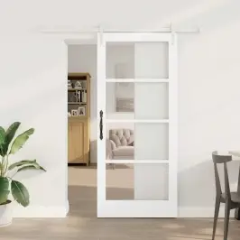 Slīdošas Durvis Balts 78 X 202 Cm Koks Un Metāls Vidaxl