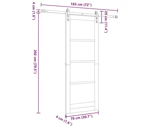 Liuguks Valge 78 X 202 Cm Puit Ja Metall