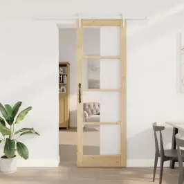Slīdošas Durvis Brūna 78 X 232 Cm Koks Un Metāls Vidaxl