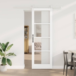 Slīdošas Durvis Balts 78 X 232 Cm Koks Un Metāls Vidaxl