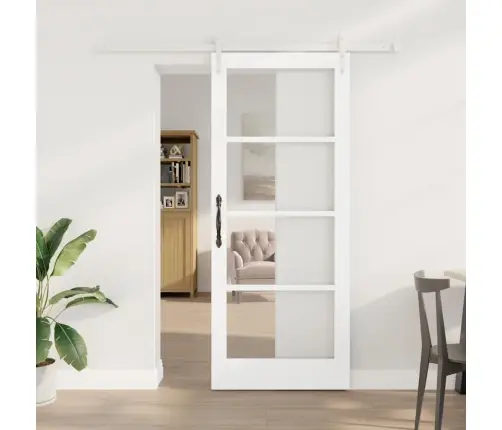 Slīdošas Durvis Balts 83 X 202 Cm Koks Un Metāls Vidaxl