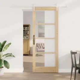Slīdošas Durvis Brūna 83 X 211 Cm Koks Un Metāls Vidaxl