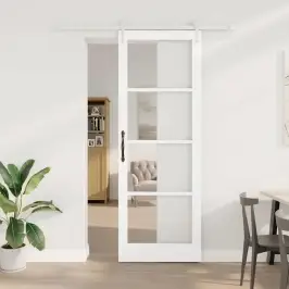 Slīdošas Durvis Balts 83 X 232 Cm Koks Un Metāls Vidaxl