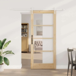 Slīdošas Durvis Brūna 86 X 198.5 Cm Koks Un Metāls Vidaxl