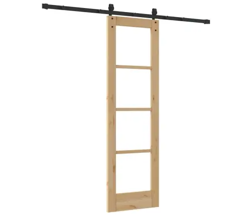 Bīdāmās Durvis Ar Aparatūras Komplektu 61X198.5 Cm Cieta Priede Vidaxl