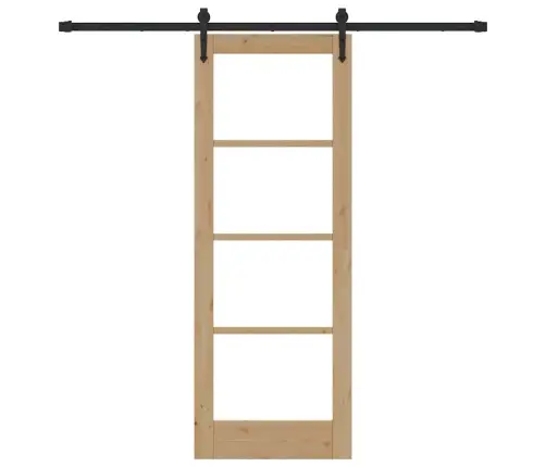 Bīdāmās Durvis Ar Aparatūras Komplektu 73.5X198.5 Cm Cietais Priedes Koks Vidaxl