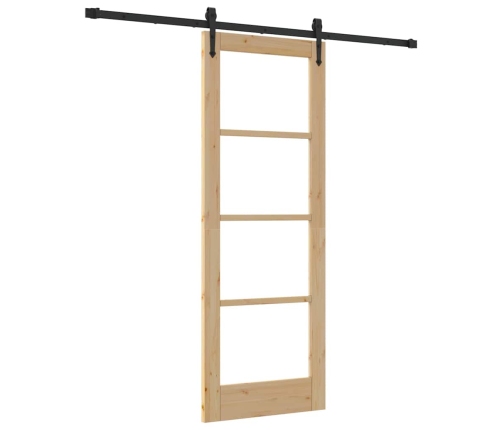 Bīdāmās Durvis Ar Aparatūras Komplektu 73.5X198.5 Cm Cietais Priedes Koks Vidaxl