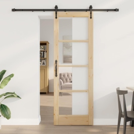 Slīdošas Durvis Brūna 73.5 X 211 Cm Koks Un Metāls Vidaxl