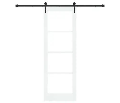 Bīdāmās Durvis Ar Detaļu Komplektu Balts 73.5X211 Cm Masīvkoka Priede Vidaxl