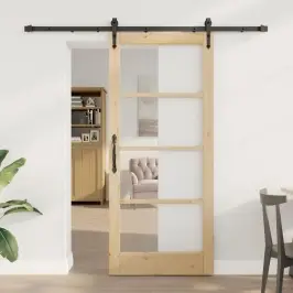 Slīdošas Durvis Brūna 78 X 202 Cm Koks Un Metāls Vidaxl