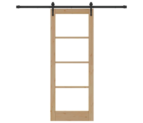 Bīdāmās Durvis Ar Aparatūras Komplektu 78X202 Cm Cietā Priedes Koka Vidaxl