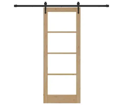 Bīdāmās Durvis Ar Aparatūras Komplektu 78X202 Cm Cietā Priedes Koka Vidaxl