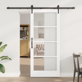 Slīdošas Durvis Balts 78 X 202 Cm Koks Un Metāls Vidaxl