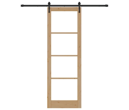Bīdāmās Durvis Ar Aparatūras Komplektu 78X232 Cm Masīvkoks Priede Vidaxl