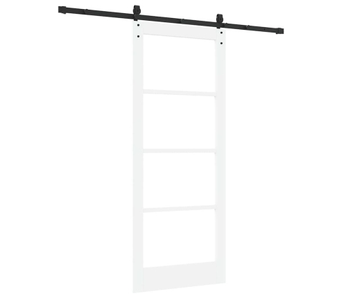 Bīdāmās Durvis Ar Piederumu Komplekts Balts 83X202 Cm Ciets Koks Prieža Vidaxl