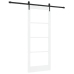 Bīdāmās Durvis Ar Piederumu Komplekts Balts 83X202 Cm Ciets Koks Prieža Vidaxl
