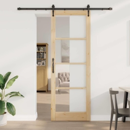 Slīdošas Durvis Brūna 83 X 232 Cm Koks Un Metāls Vidaxl