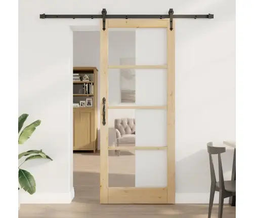 Bīdāmās Durvis Ar Aparatūras Komplektu 86X211 Cm Masīvkoka Priedes Vidaxl