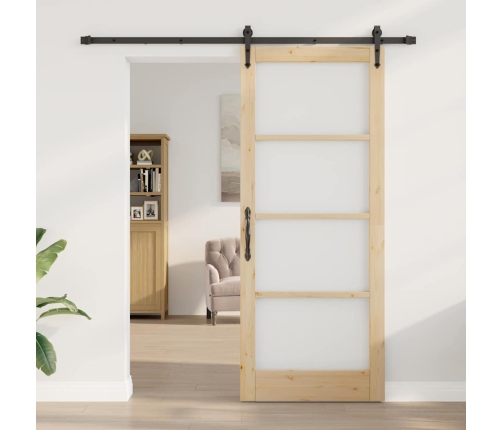 Bīdāmās Durvis Ar Aparatūras Komplektu 86X211 Cm Masīvkoka Priedes Vidaxl