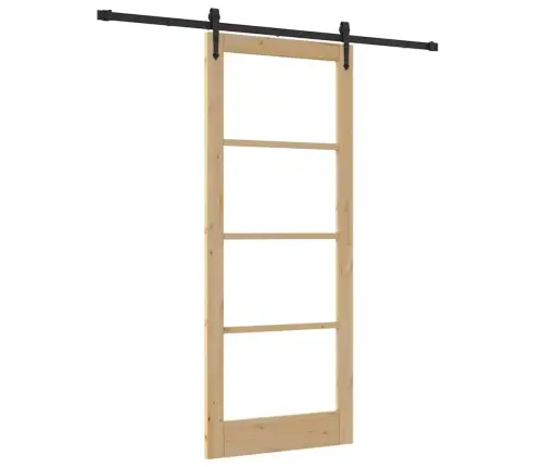 Bīdāmās Durvis Ar Aparatūras Komplektu 86X211 Cm Masīvkoka Priedes Vidaxl