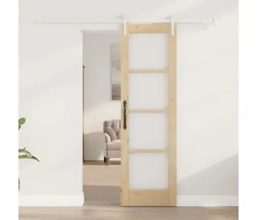 Bīdāmās Durvis Ar Aparatūras Komplektu 61X198.5 Cm Masīvkoks Priede Vidaxl