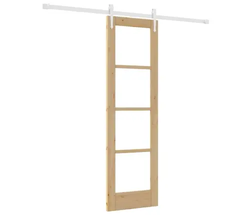 Bīdāmās Durvis Ar Aparatūras Komplektu 61X198.5 Cm Masīvkoks Priede Vidaxl