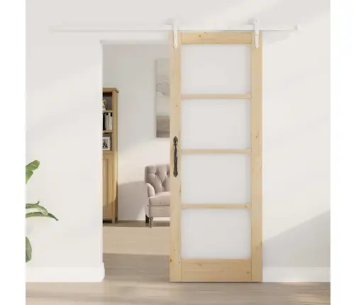 Bīdāmās Durvis Ar Detaļu Komplektu 73.5X198.5 Cm Masīvkoks Priedes Vidaxl