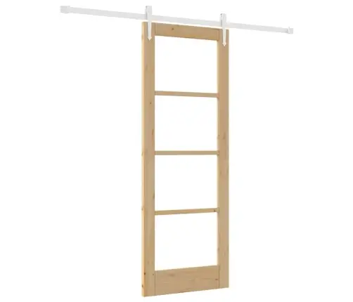 Bīdāmās Durvis Ar Detaļu Komplektu 73.5X198.5 Cm Masīvkoks Priedes Vidaxl
