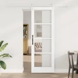 Slīdošas Durvis Balts 73.5 X 211 Cm Koks Un Metāls Vidaxl