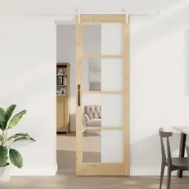 Slīdošas Durvis Brūna 78 X 232 Cm Koks Un Metāls Vidaxl