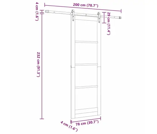 Liuguks Valge 78 X 232 Cm Puit Ja Metall