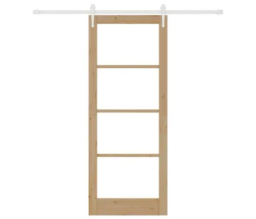 Bīdāmās Durvis Ar Aparatūras Komplektu 83X211 Cm Ciets Koks Priede Vidaxl