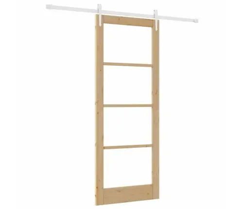 Bīdāmās Durvis Ar Aparatūras Komplektu 83X211 Cm Ciets Koks Priede Vidaxl