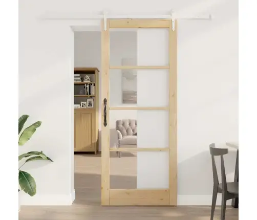 Bīdāmās Durvis Ar Montāžas Komplektu 86X211 Cm Masīvkoks Priekšsēdētājs Vidaxl